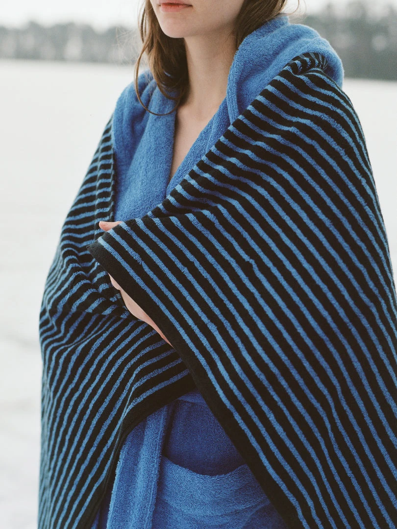 Tekla Organic Cotton Towels - Black And Blue 7 Tekla Organic Cotton Towels - Black And Blue