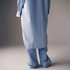 Tekla Fashion Jewellery Poplin Night Shirt - Shirt Blue