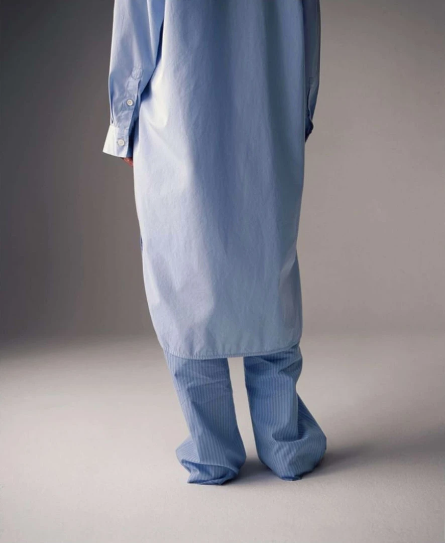 Tekla Fashion Jewellery Poplin Night Shirt - Shirt Blue 3 Tekla Fashion Jewellery Poplin Night Shirt - Shirt Blue