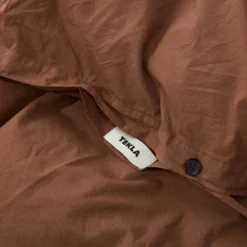 Tekla Percale Duvet Cover - Cocoa Brown