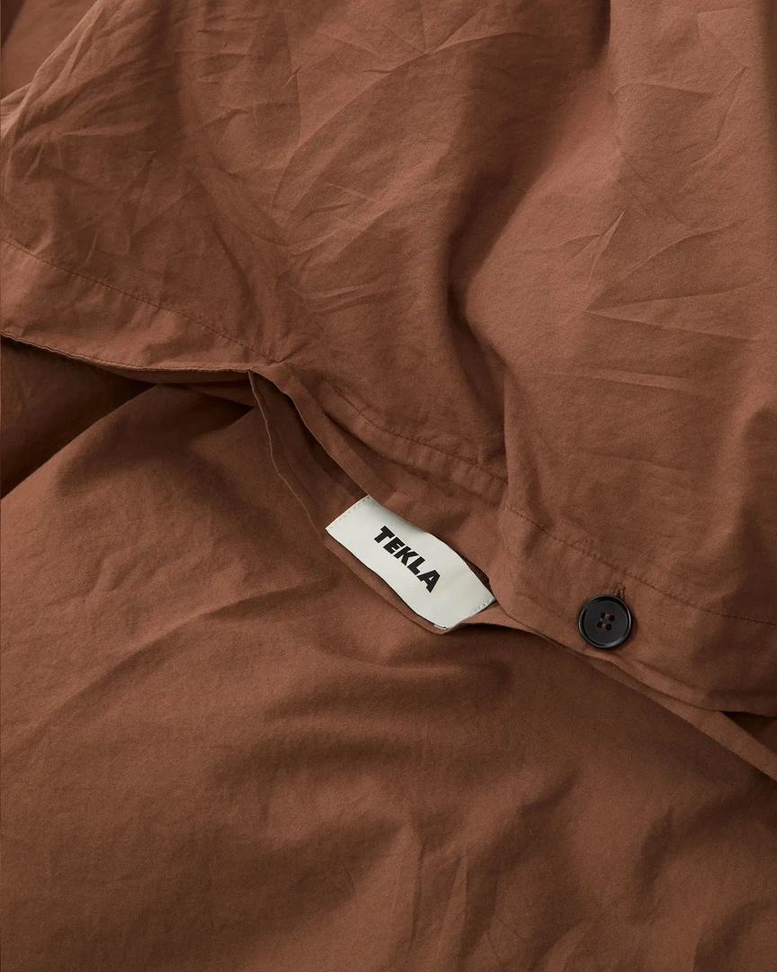 Tekla Percale Duvet Cover - Cocoa Brown 4 Tekla Percale Duvet Cover - Cocoa Brown