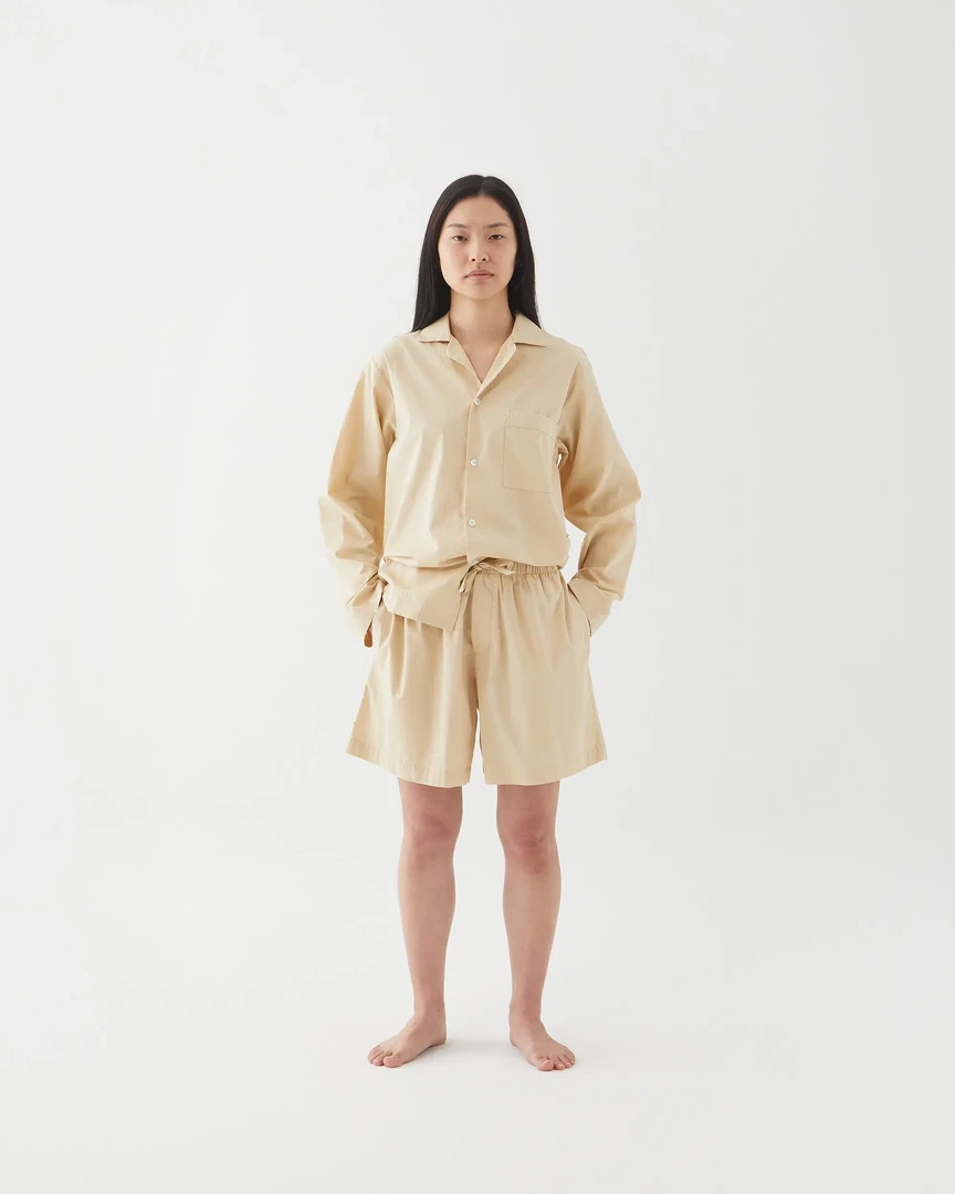 Tekla Poplin Sleep Shorts - Khaki 5 Tekla Poplin Sleep Shorts - Khaki
