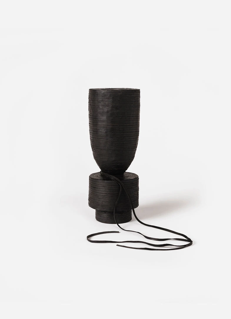 Arno Declercq Pot Vase With Leather - Black Home Living 3 Arno Declercq Pot Vase With Leather - Black Home Living