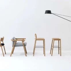 Resident Tangerine Stool With Back