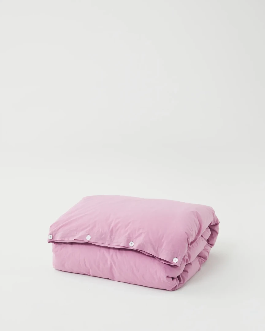 Tekla Percale Duvet Cover - Mallow Pink Home Living 5 Tekla Percale Duvet Cover - Mallow Pink Home Living