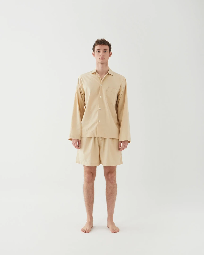 Tekla Poplin Sleep Shorts - Khaki 4 Tekla Poplin Sleep Shorts - Khaki
