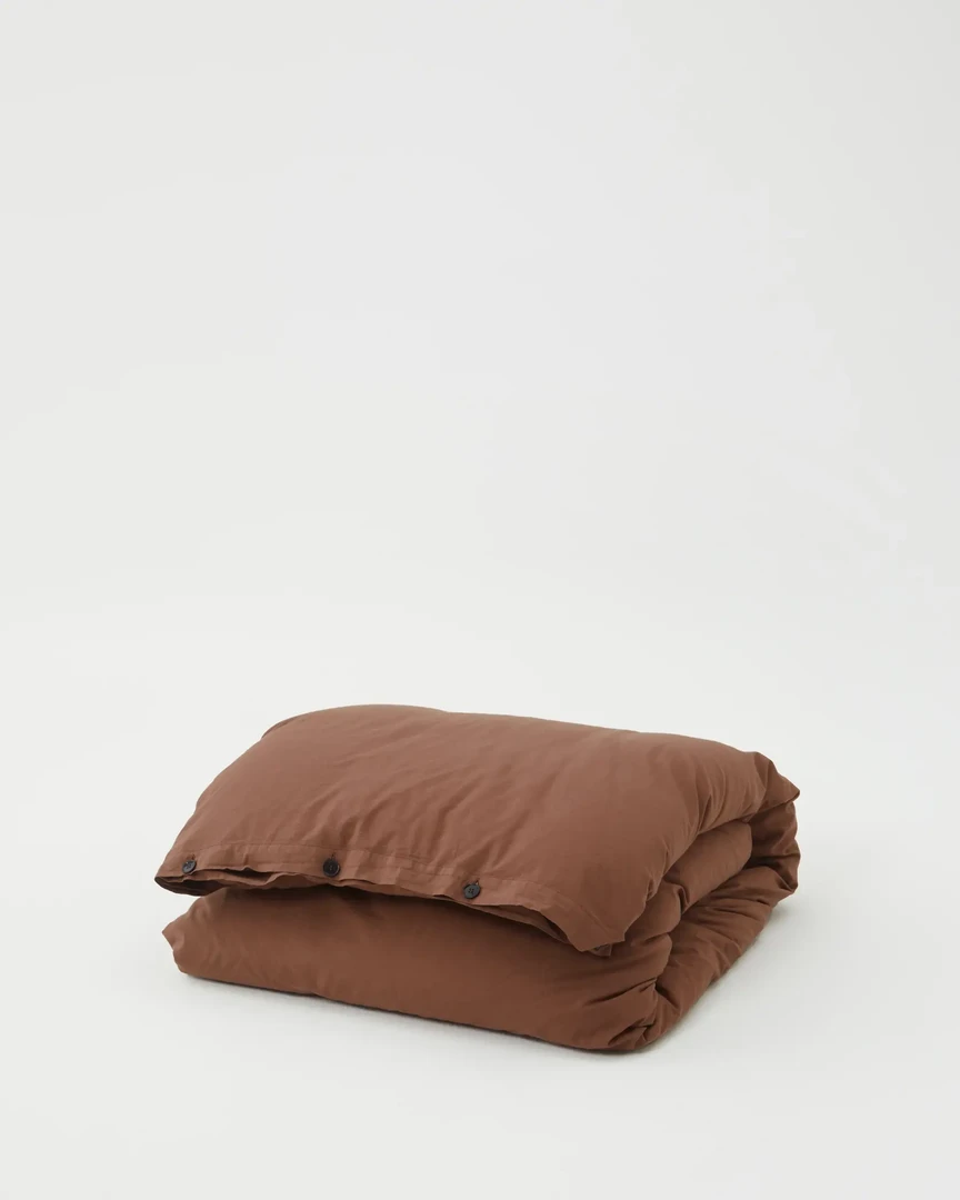 Tekla Percale Duvet Cover - Cocoa Brown 5 Tekla Percale Duvet Cover - Cocoa Brown