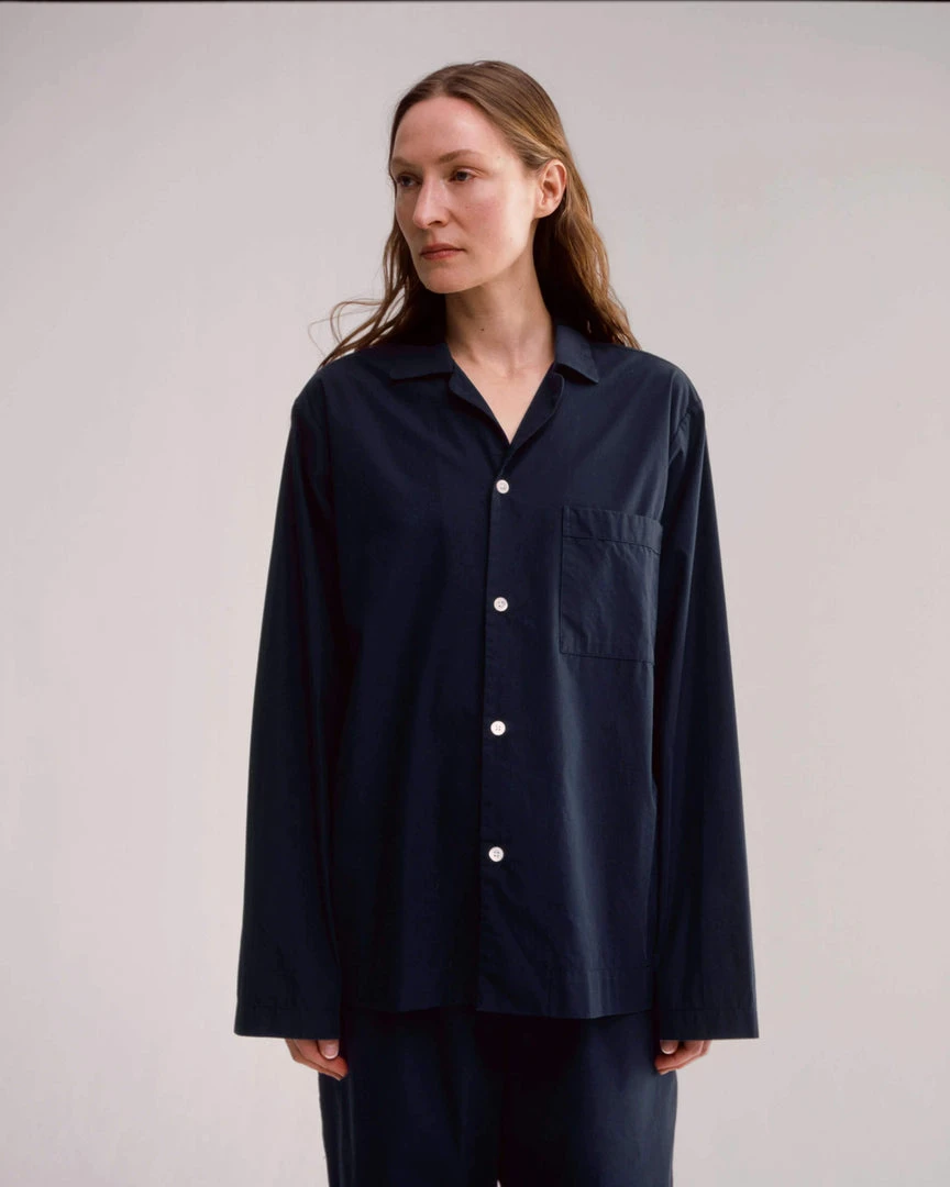 Tekla Poplin Sleep Shirt - True Navy 10 Tekla Poplin Sleep Shirt - True Navy