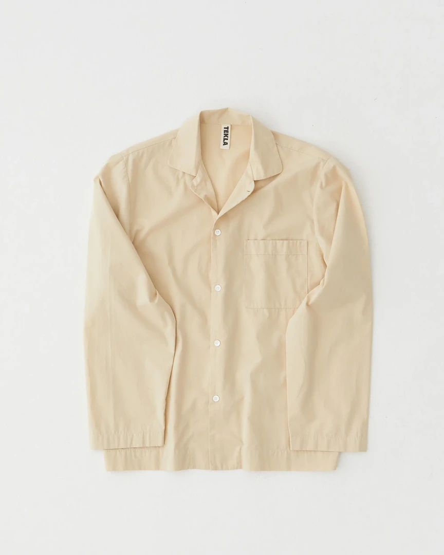Tekla Fashion Jewellery Poplin Sleep Shirt - Khaki 3 Tekla Fashion Jewellery Poplin Sleep Shirt - Khaki