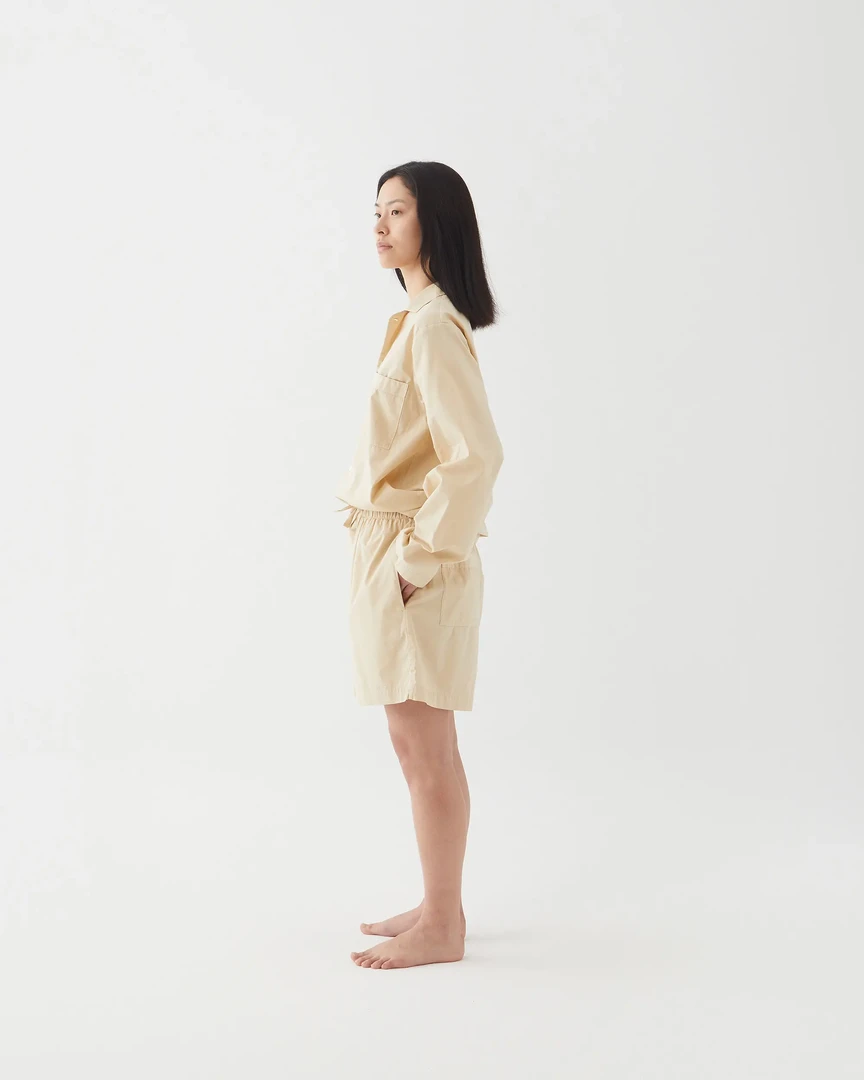 Tekla Poplin Sleep Shorts - Khaki 6 Tekla Poplin Sleep Shorts - Khaki