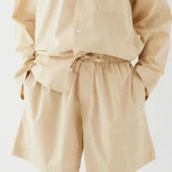 Tekla Poplin Sleep Shorts - Khaki 11 Tekla Poplin Sleep Shorts - Khaki