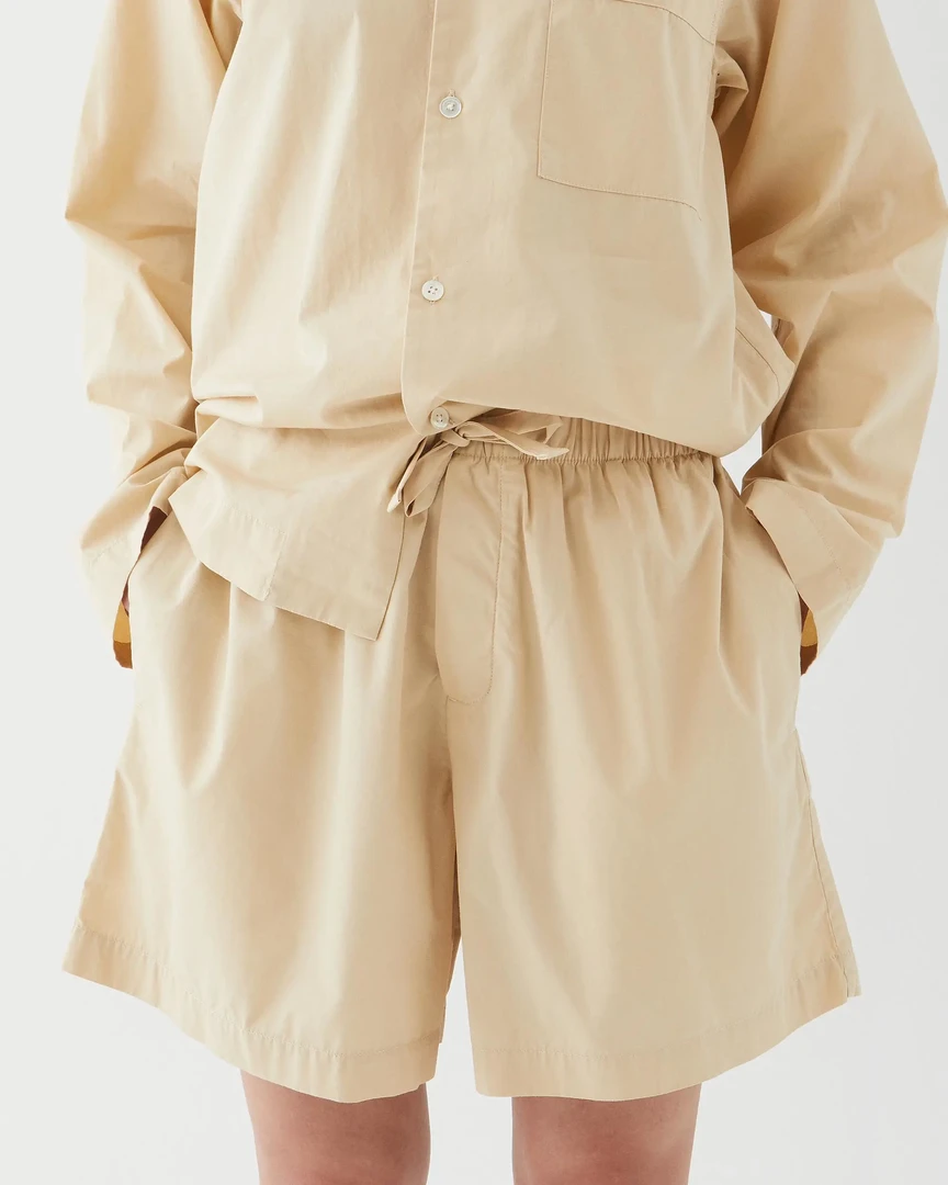 Tekla Poplin Sleep Shorts - Khaki 7 Tekla Poplin Sleep Shorts - Khaki