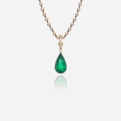Jessica McCormack Ball N Chain Pendant - Emerald Pear Shaped 4.52ct Fashion Jewellery
