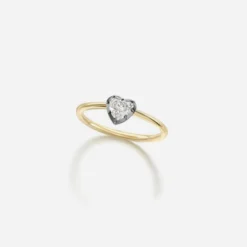 Jessica McCormack Button Back Diamond Ring - Heart Shaped 0.30ct BWG Fashion Jewellery