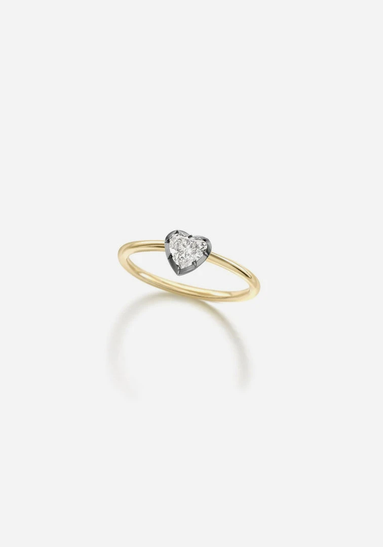 Jessica McCormack Button Back Diamond Ring - Heart Shaped 0.30ct BWG Fashion Jewellery 3 Jessica McCormack Button Back Diamond Ring - Heart Shaped 0.30ct BWG Fashion Jewellery