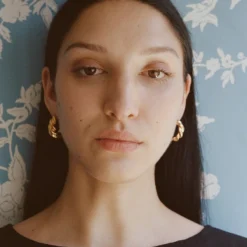 Sophie Buhai Fashion Jewellery Gold Rope Hoop Earrings - Large