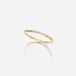 Jessica McCormack Fashion Jewellery Bamboo Ring - Yellow Gold Fine Band