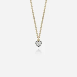 Jessica McCormack Fashion Jewellery Signature Diamond Pendant - Diamond Heart Shaped Blackened Gold