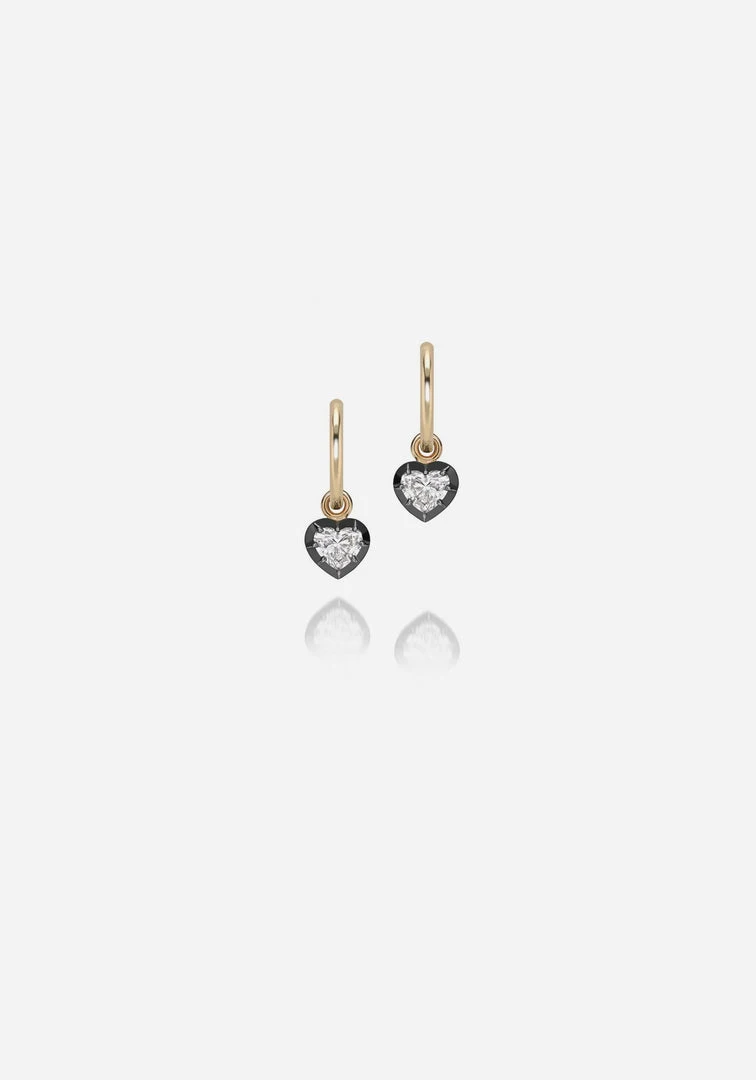 Jessica McCormack Fashion Jewellery Signature Diamond Gypsets - Heart Shaped Blackened Gold 7 Jessica McCormack Fashion Jewellery Signature Diamond Gypsets - Heart Shaped Blackened Gold