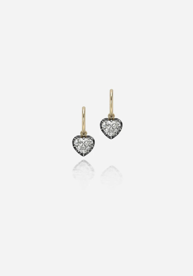Jessica McCormack Fashion Jewellery Signature Diamond Gypsets - Heart Shaped Blackened Gold 4 Jessica McCormack Fashion Jewellery Signature Diamond Gypsets - Heart Shaped Blackened Gold