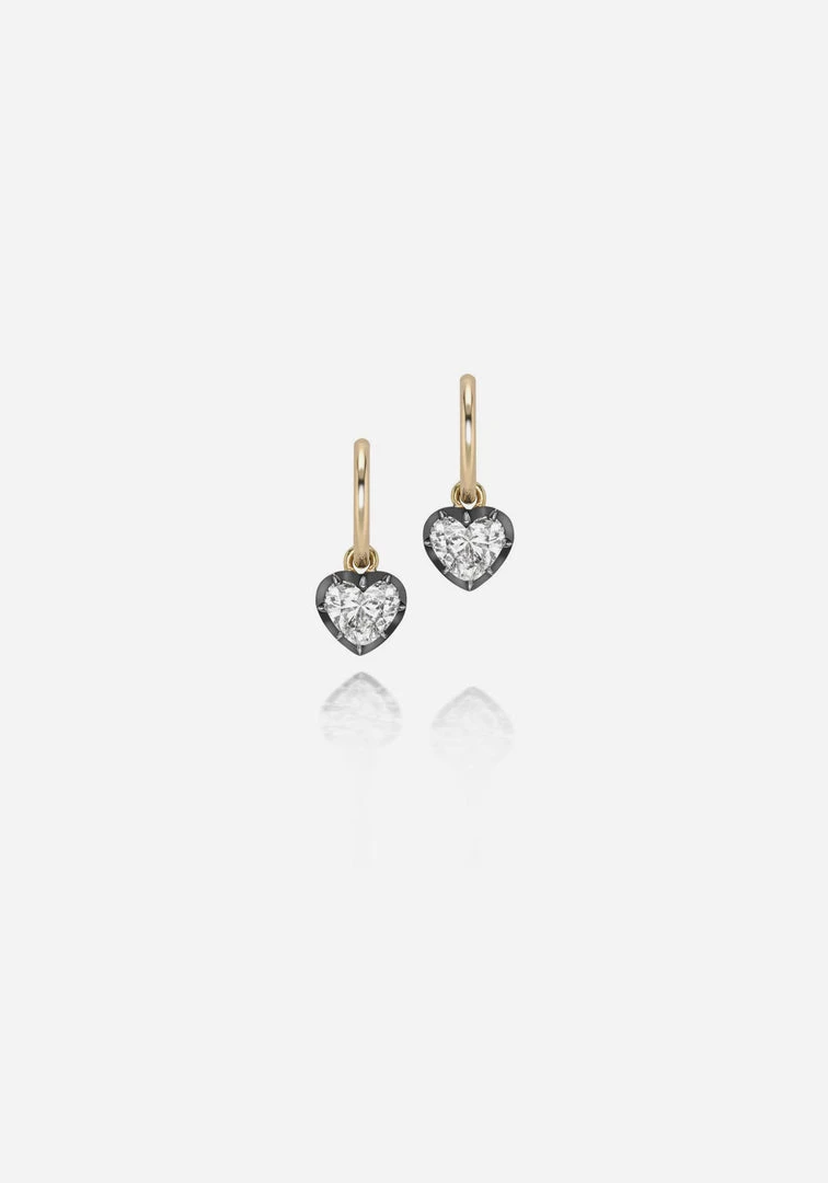 Jessica McCormack Fashion Jewellery Signature Diamond Gypsets - Heart Shaped Blackened Gold 3 Jessica McCormack Fashion Jewellery Signature Diamond Gypsets - Heart Shaped Blackened Gold