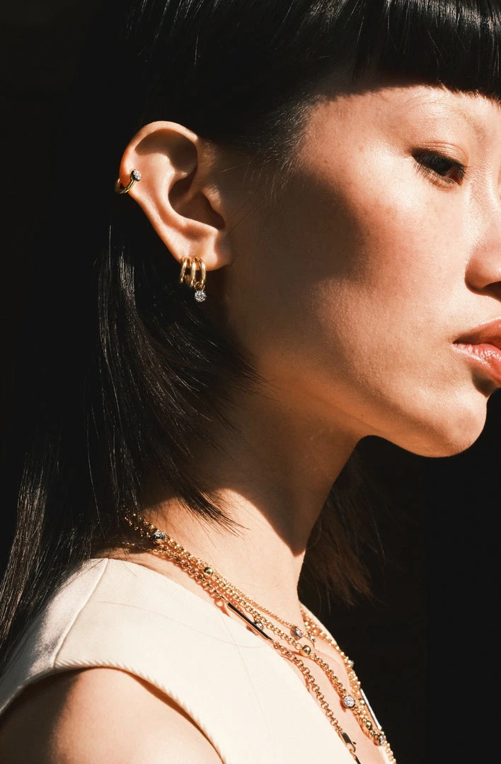 Jessica McCormack Signature Earrings - 0.30ct Diamond Tripset Hoops Fashion Jewellery 5 Jessica McCormack Signature Earrings - 0.30ct Diamond Tripset Hoops Fashion Jewellery