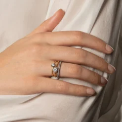 Jessica McCormack Fashion Jewellery Button Back Diamond Ring - Brilliant Cut 0.50ct WG