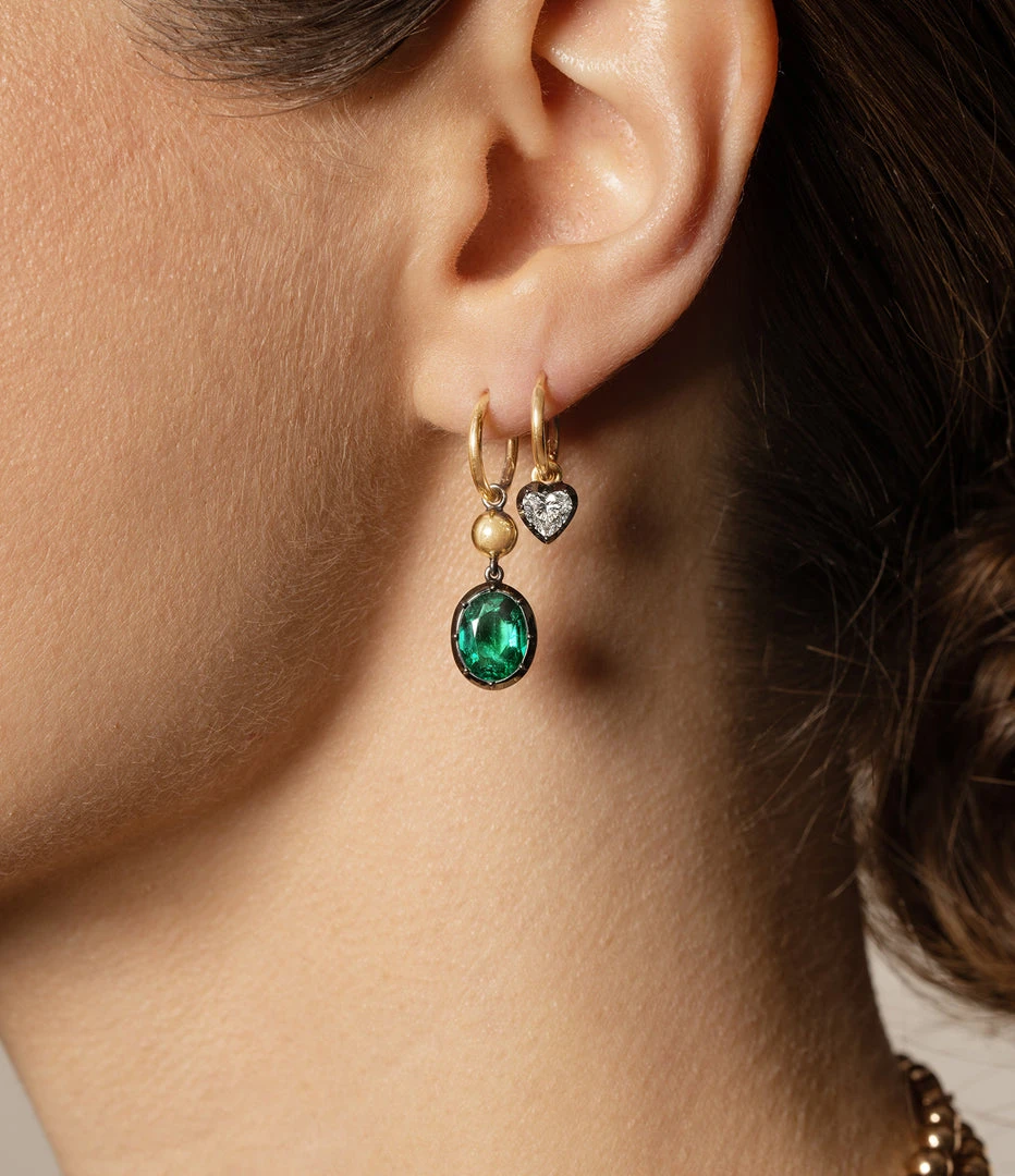 Jessica McCormack Fashion Jewellery Signature Diamond Gypsets - Heart Shaped Blackened Gold 5 Jessica McCormack Fashion Jewellery Signature Diamond Gypsets - Heart Shaped Blackened Gold