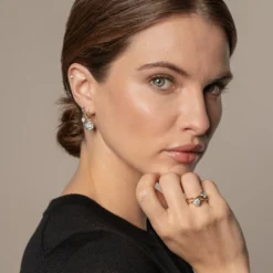 Jessica McCormack Button Back Diamond Ring - Brilliant Cut 1.00ct WG Fashion Jewellery