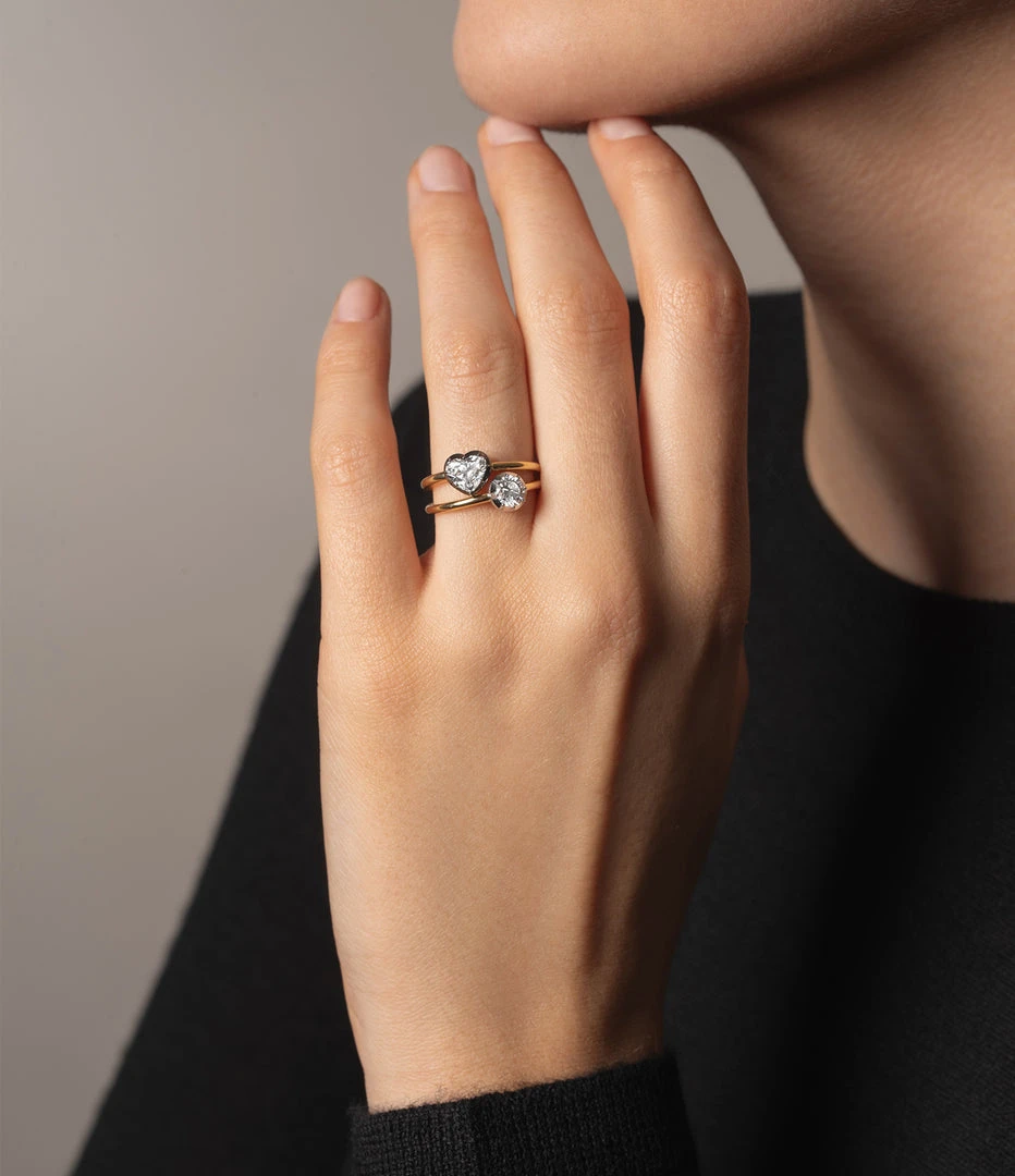 Jessica McCormack Button Back Diamond Ring - Brilliant Cut 0.40ct WG Fashion Jewellery 4 Jessica McCormack Button Back Diamond Ring - Brilliant Cut 0.40ct WG Fashion Jewellery