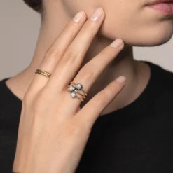 Jessica McCormack Button Back Diamond Ring - Heart Shaped 0.30ct BWG Fashion Jewellery