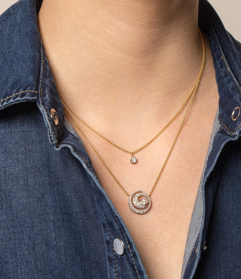 Jessica McCormack Fashion Jewellery Signature Diamond Pendant - Round Diamond Blackened Gold 6 Jessica McCormack Fashion Jewellery Signature Diamond Pendant - Round Diamond Blackened Gold