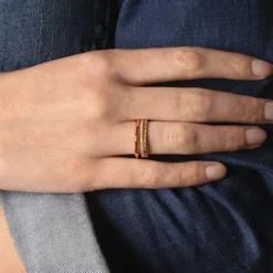 Jessica McCormack Fashion Jewellery Bamboo Ring - Rose Gold Wide Band 7 Jessica McCormack Fashion Jewellery Bamboo Ring - Rose Gold Wide Band