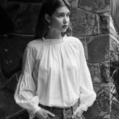 Mahsa Preacher Top In White Swiss Dot Fashion Jewellery 7 Mahsa Preacher Top In White Swiss Dot Fashion Jewellery