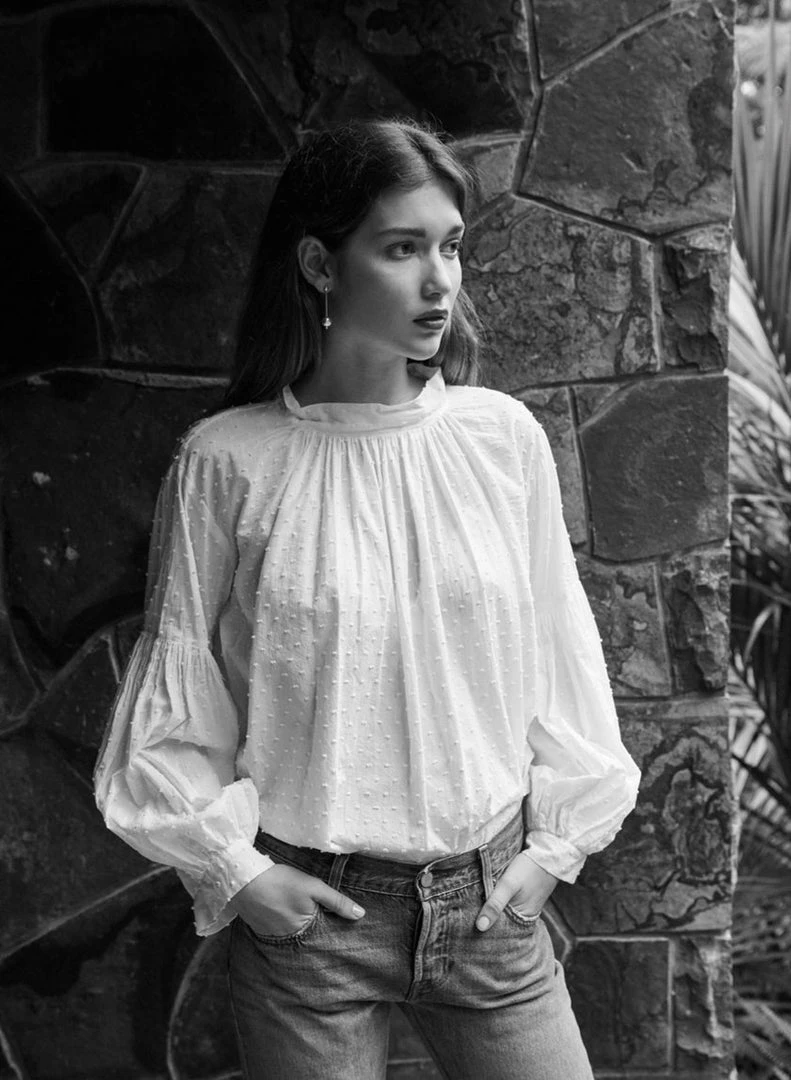 Mahsa Preacher Top In White Swiss Dot Fashion Jewellery 5 Mahsa Preacher Top In White Swiss Dot Fashion Jewellery