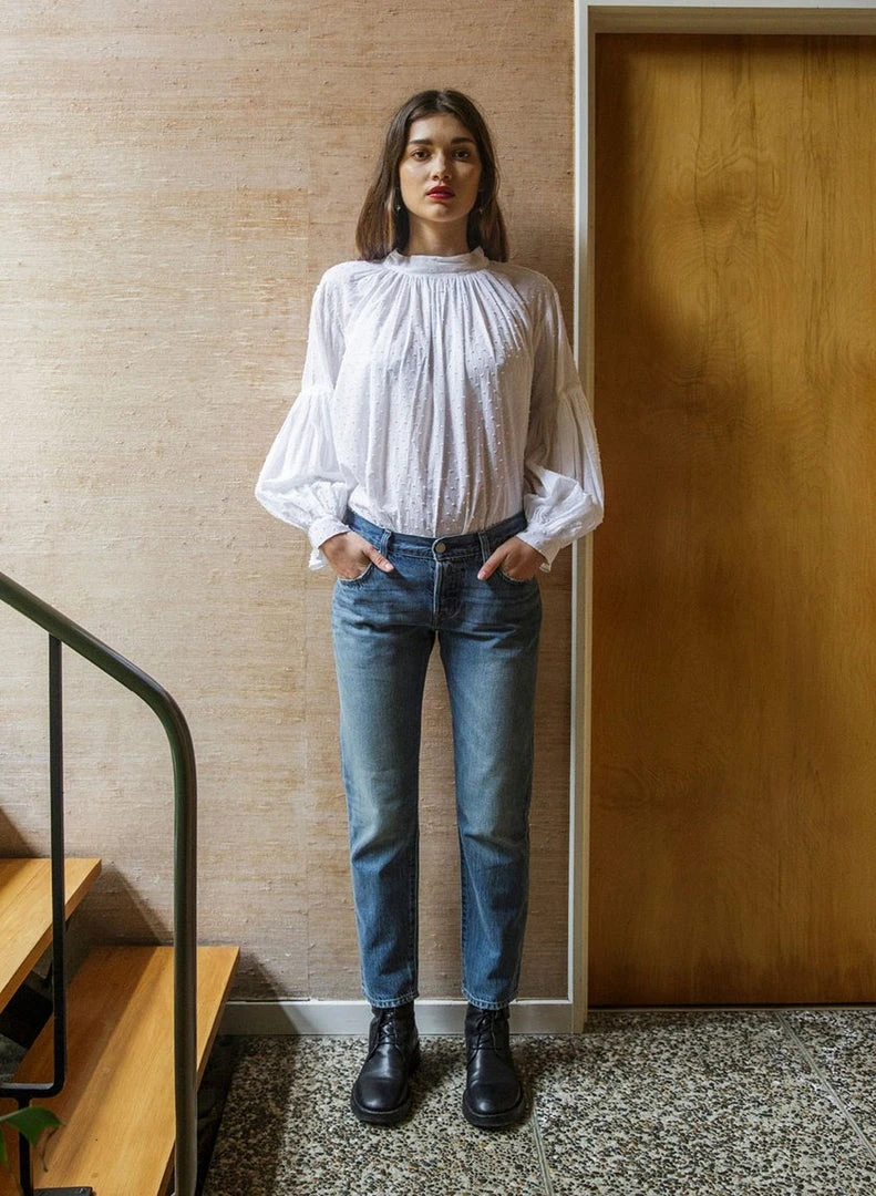 Mahsa Preacher Top In White Swiss Dot Fashion Jewellery 3 Mahsa Preacher Top In White Swiss Dot Fashion Jewellery