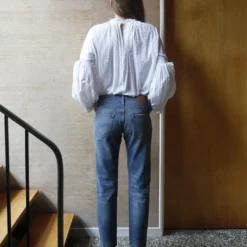 Mahsa Preacher Top In White Swiss Dot Fashion Jewellery