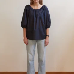 Mahsa Ballet Blouse In Navy Fashion Jewellery