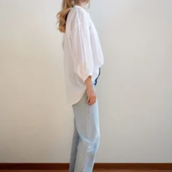 Mahsa Fashion Jewellery Everyday Shirt In White Swiss Dot