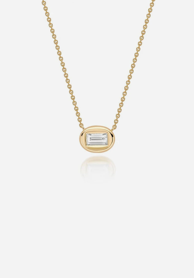 Jessica McCormack Fashion Jewellery On The Rocks Necklace - 0.75ct Baguette Cut Diamond East-West Pendant 3 Jessica McCormack Fashion Jewellery On The Rocks Necklace - 0.75ct Baguette Cut Diamond East-West Pendant