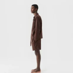 Tekla Poplin Sleep Shorts - Coffee 8 Tekla Poplin Sleep Shorts - Coffee