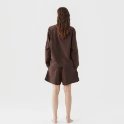 Tekla Poplin Sleep Shorts - Coffee 9 Tekla Poplin Sleep Shorts - Coffee