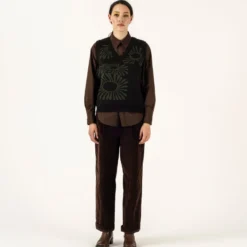 Penny Sage Anemone Vest - Bistre/Moss