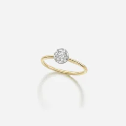 Jessica McCormack Button Back Diamond Ring - Brilliant Cut 0.40ct WG Fashion Jewellery
