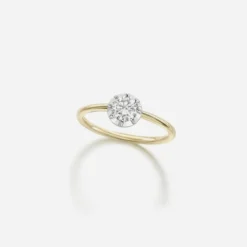 Jessica McCormack Fashion Jewellery Button Back Diamond Ring - Brilliant Cut 0.50ct WG