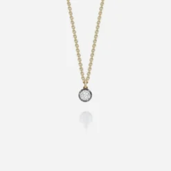 Jessica McCormack Fashion Jewellery Signature Diamond Pendant - Round Diamond Blackened Gold
