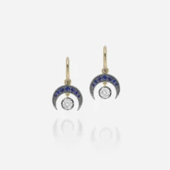 Jessica McCormack Signature Gypsets - Sapphire And Diamond Crescent Moon Fashion Jewellery