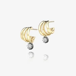 Jessica McCormack Signature Earrings - 0.30ct Diamond Tripset Hoops Fashion Jewellery