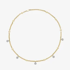 Jessica McCormack Fashion Jewellery Signature Necklace - 18" Five Stone Diamond Belcher Chain