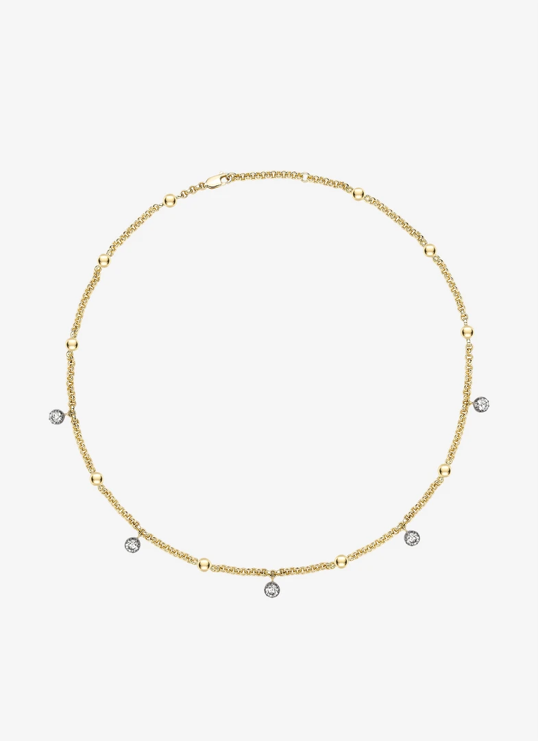 Jessica McCormack Fashion Jewellery Signature Necklace - 18" Five Stone Diamond Belcher Chain 3 Jessica McCormack Fashion Jewellery Signature Necklace - 18" Five Stone Diamond Belcher Chain